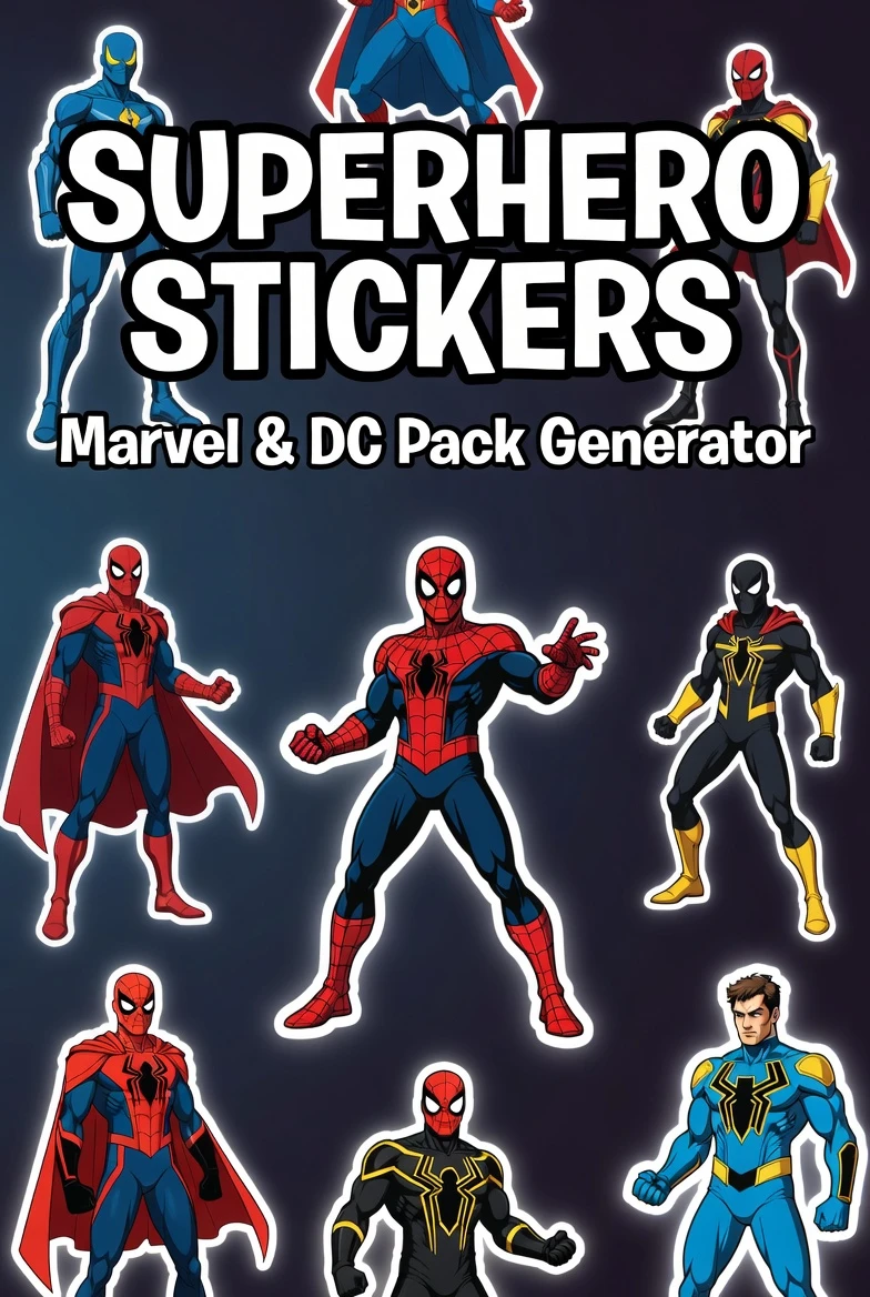 Stickers de Super-Heróis Marvel & DC