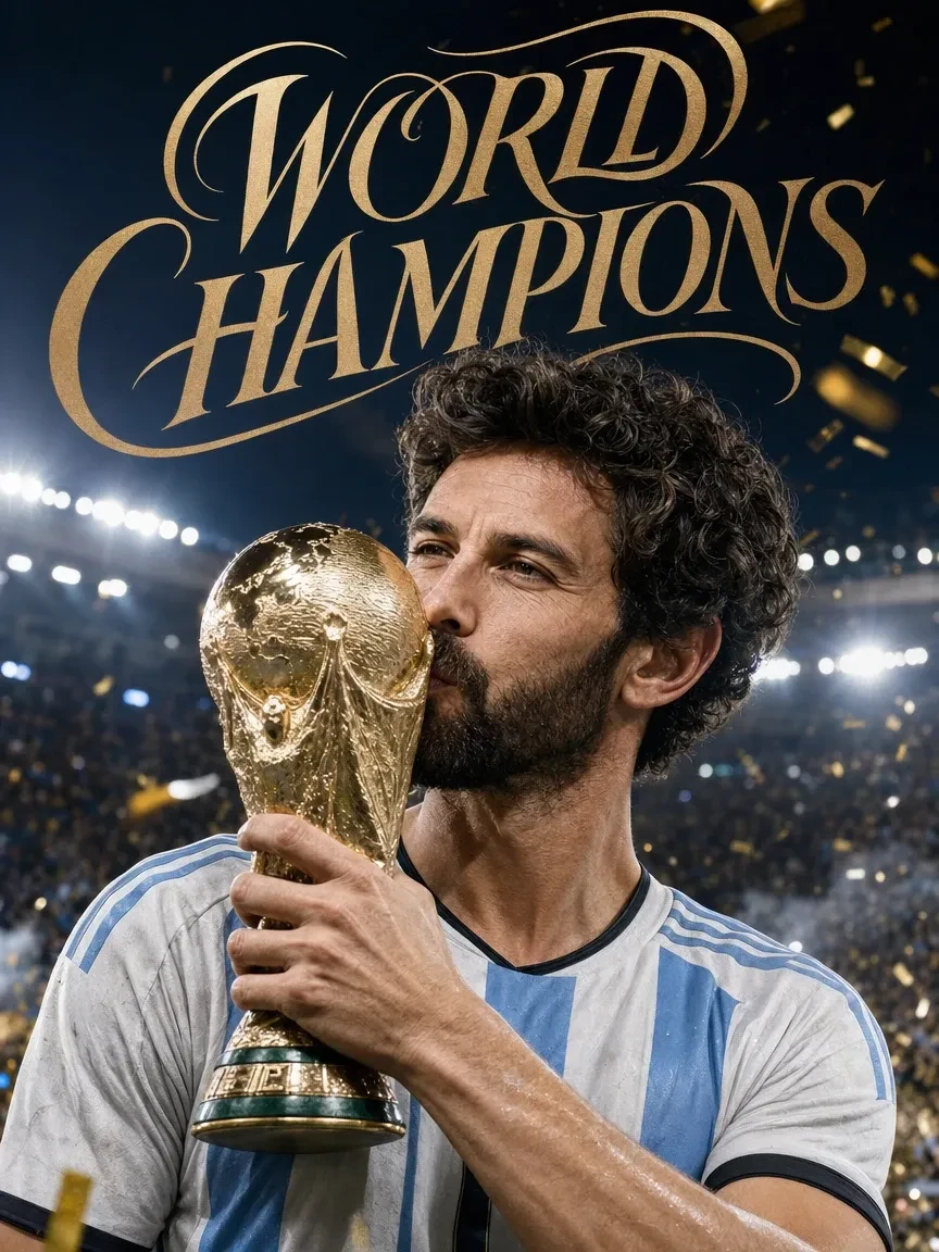 AI World Cup Champion Poster