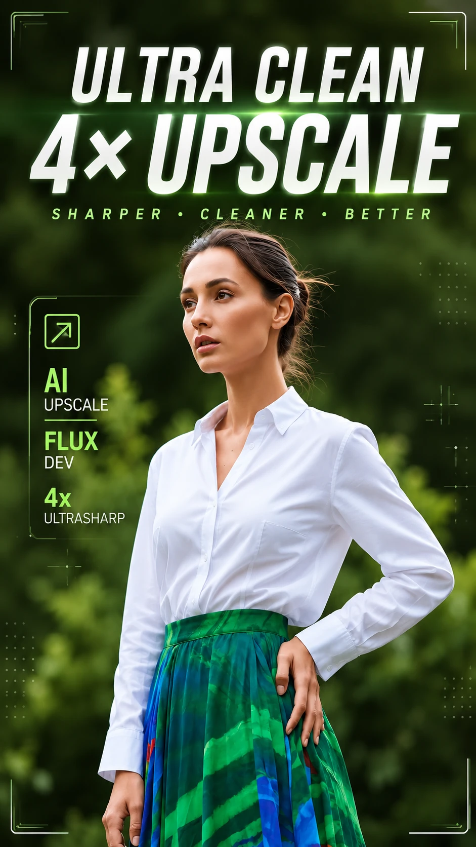 Flux + 4x-UltraSharp – Upscale 4× Minimalista & Ultra-Limpo 