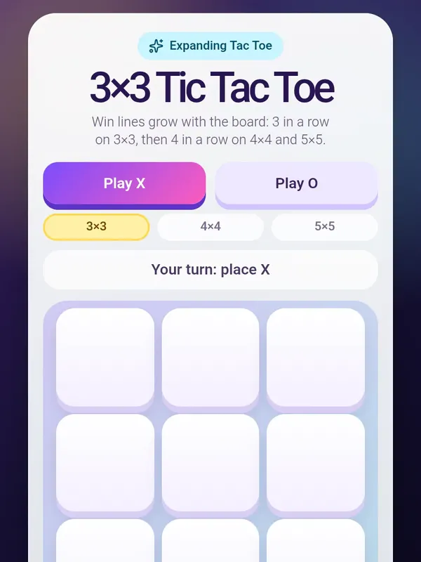 Tic tac toe but If you win it