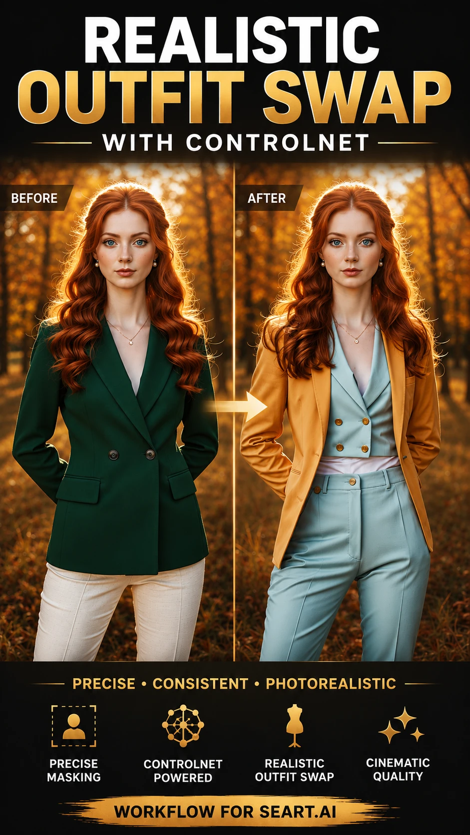 Clothes Swap with Mask, ControlNet & LoRA — Realistic & Precise