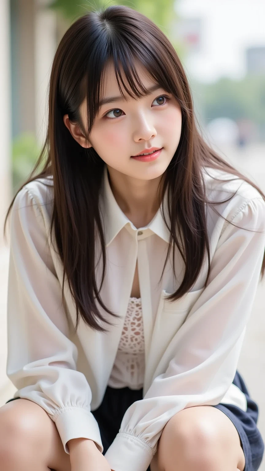 笑顔で、て、こ？き