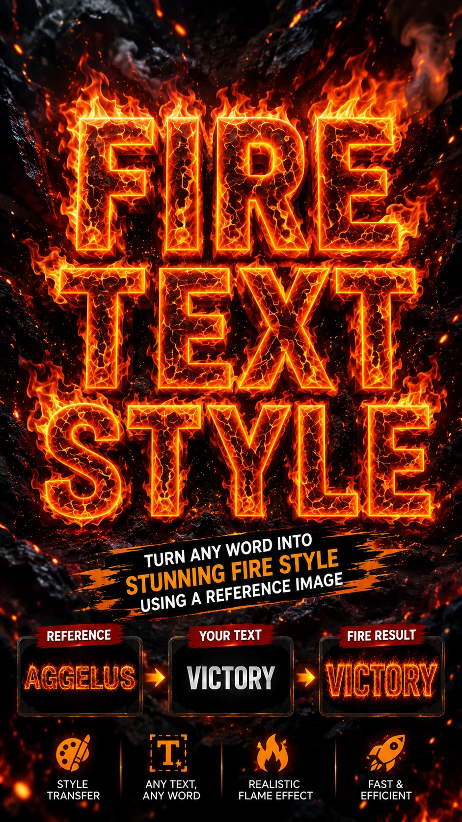 Fire Text Style