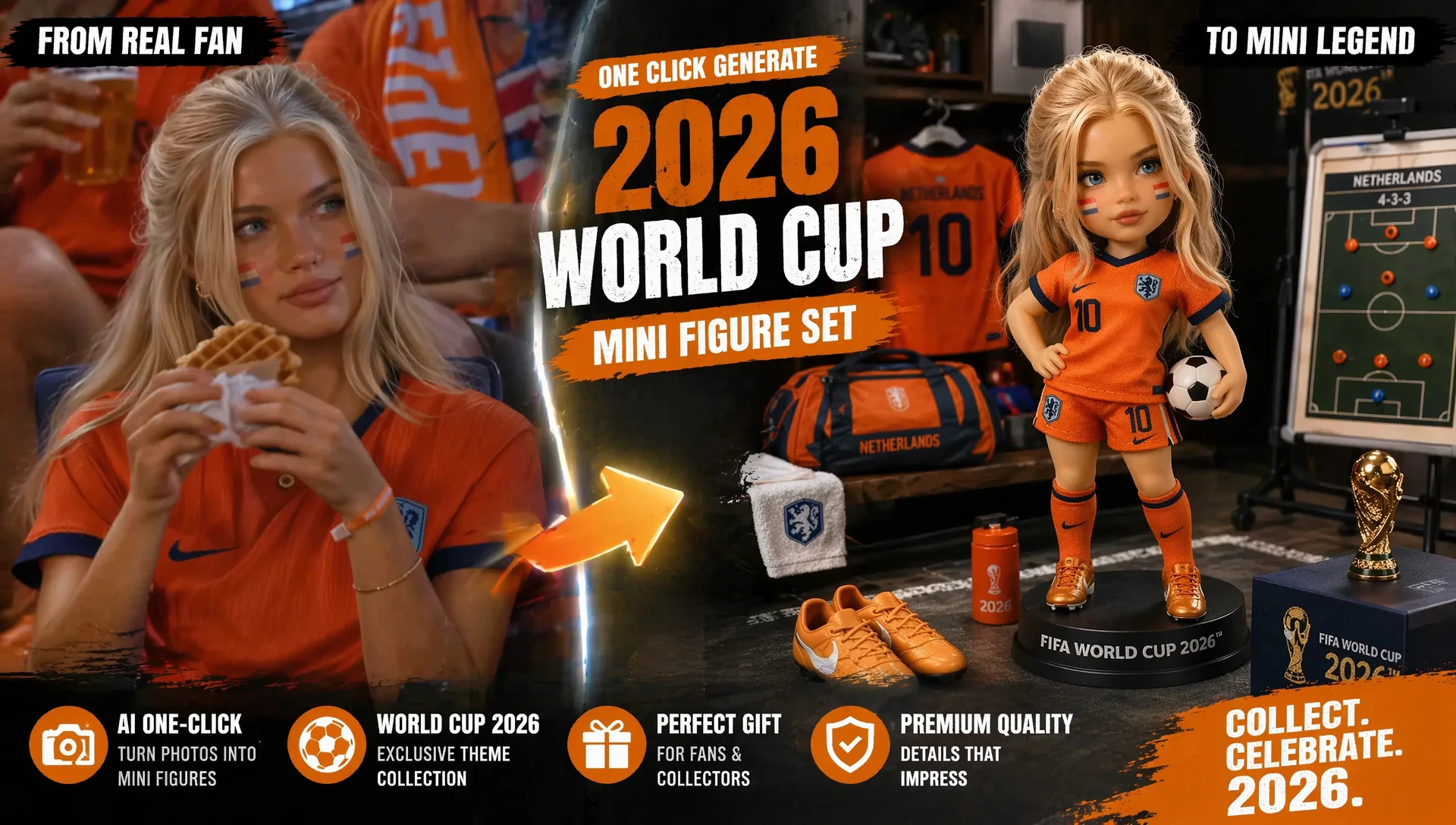 2026年世界杯主题迷你手办套装