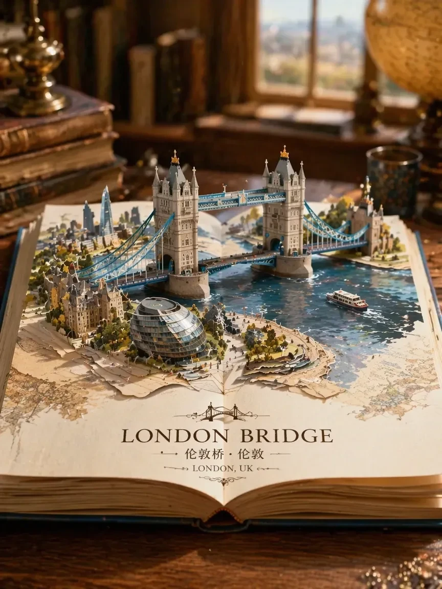 Travel & Culture Pop-up Book, Landmark Diorama Poster