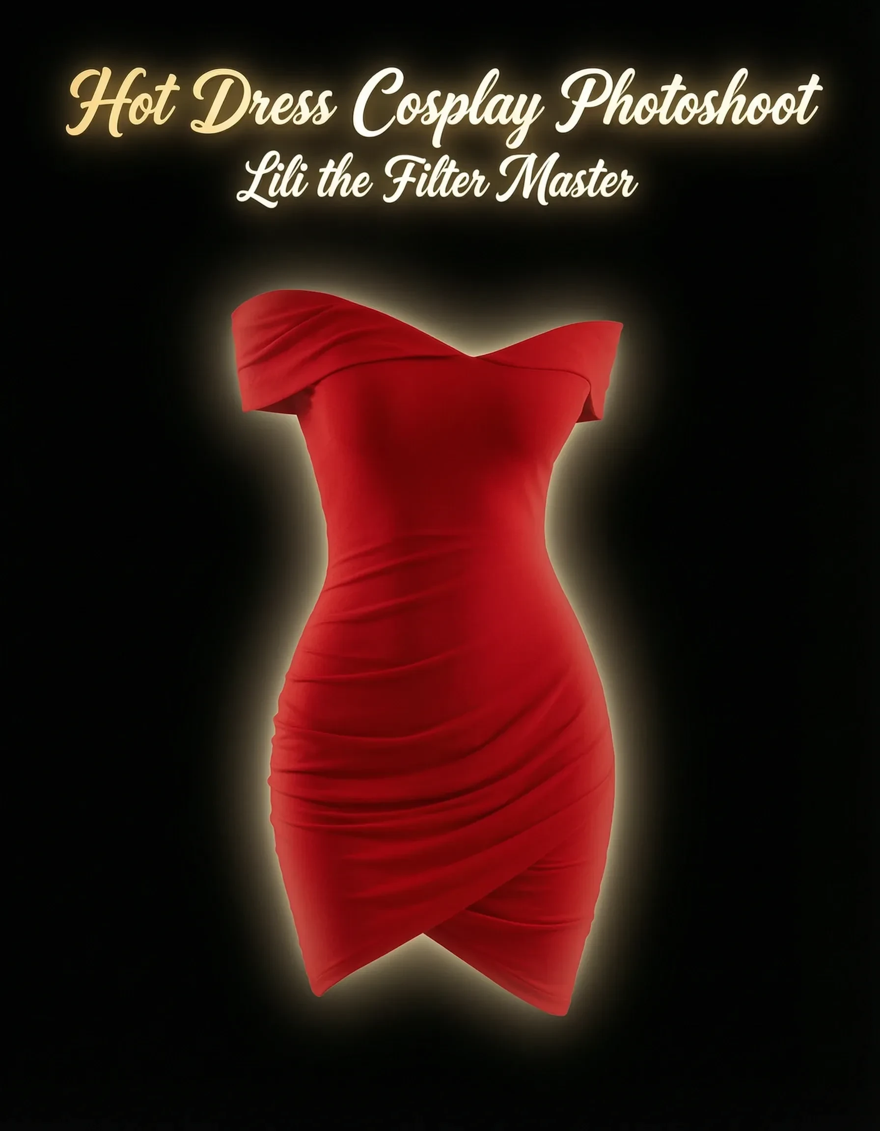 Off-Shoulder Dress - Photoshoot Filter - Film-Style Edit - Woman