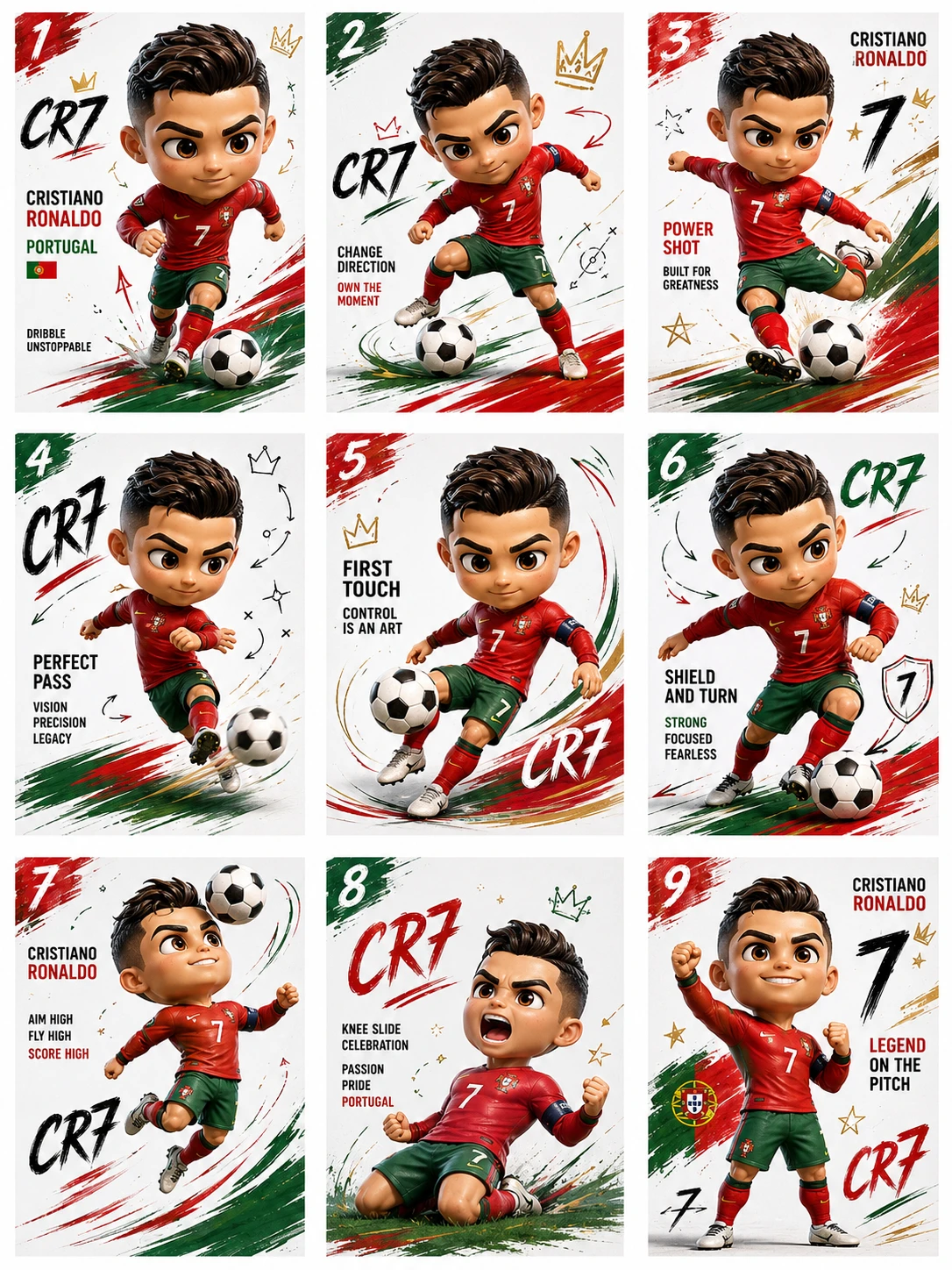 Your Football Star 9-Grid Stickers