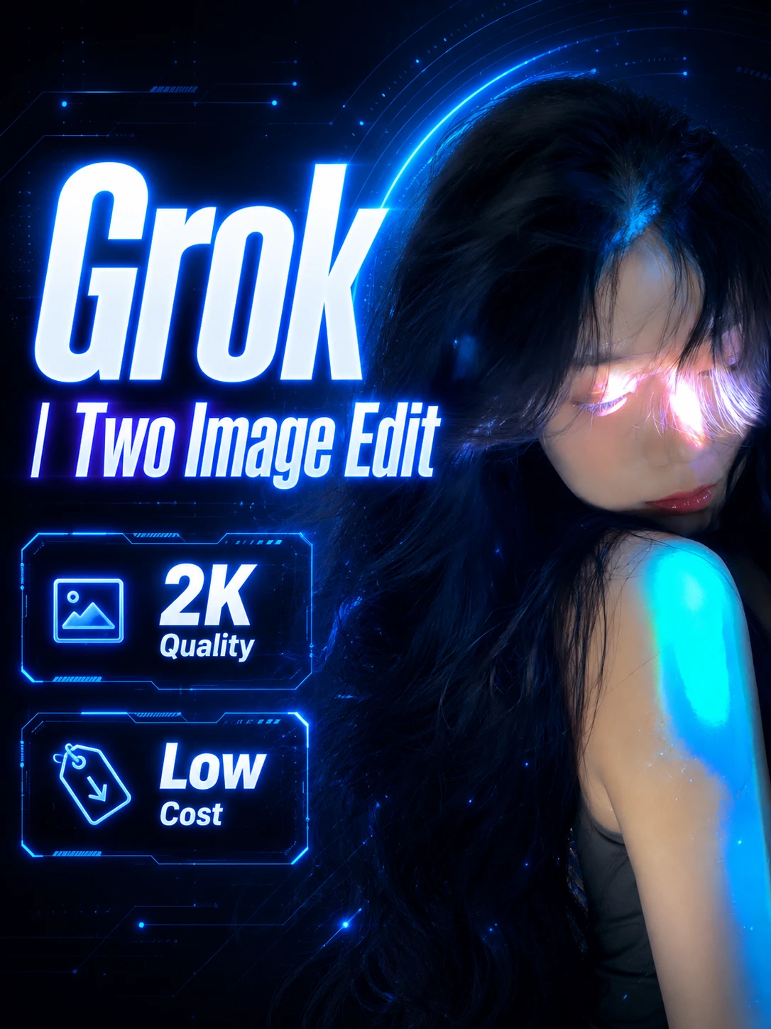 Grok | Two Image Edit 2K Low Cost