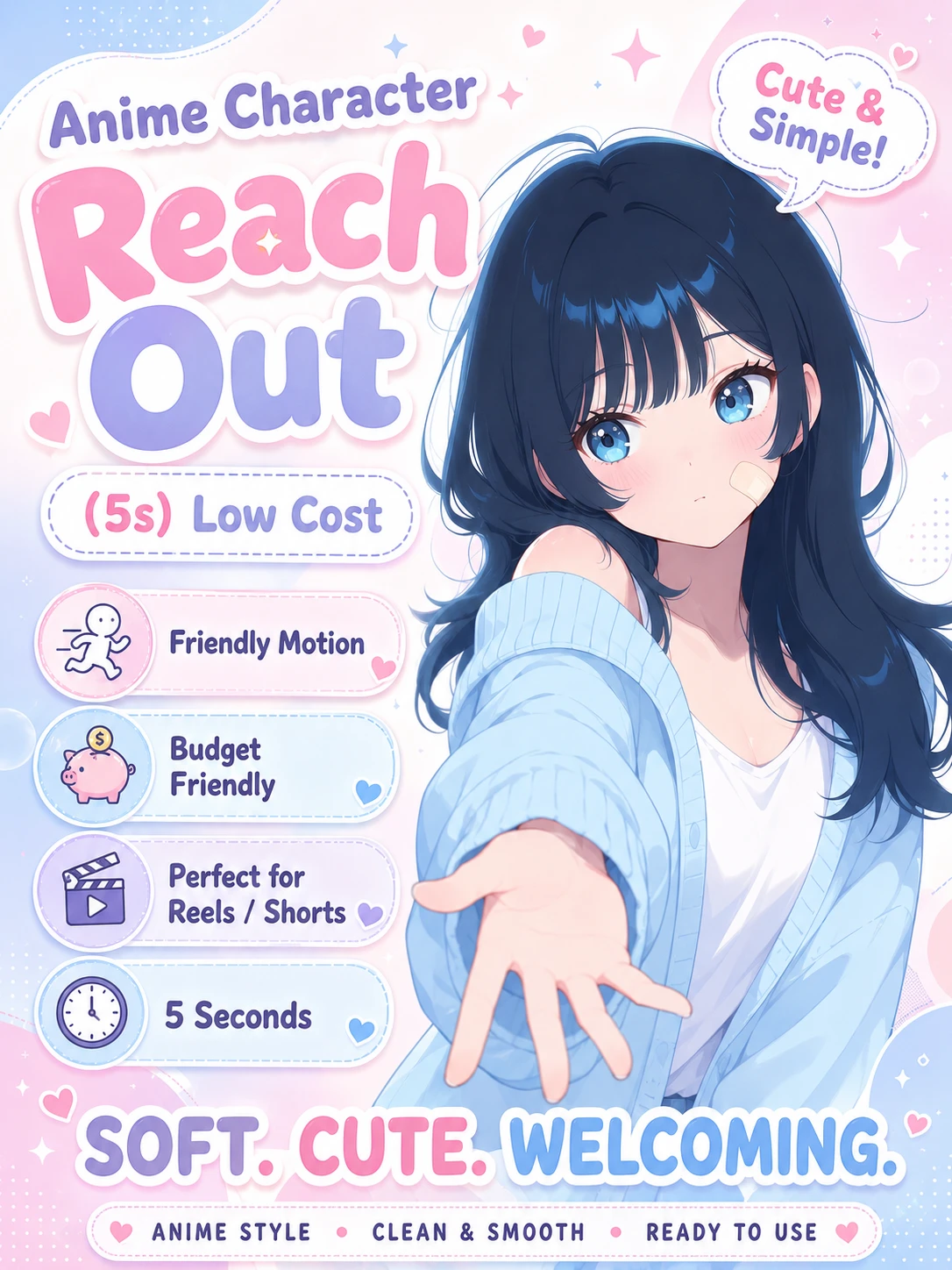 Anime Character Reach Out (5s) Low Cost