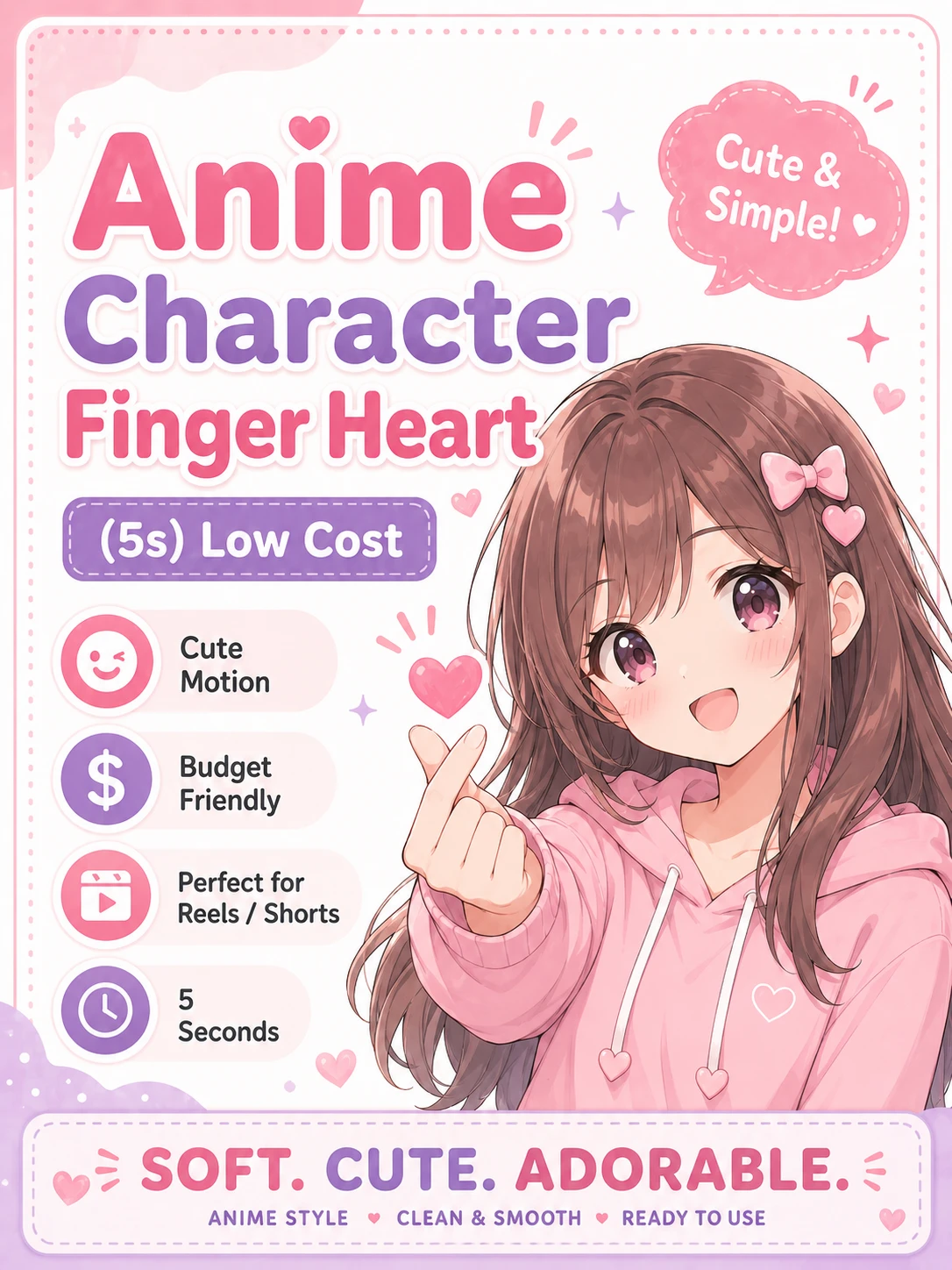 Anime Character Finger Heart (5s) Low Cost