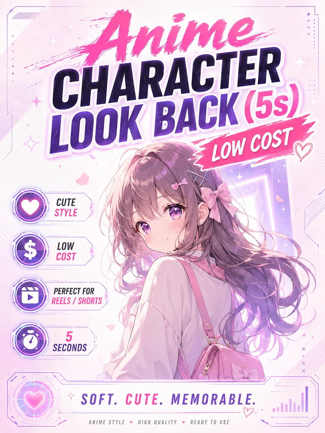 Anime Character Look Back (5s) Low Cost