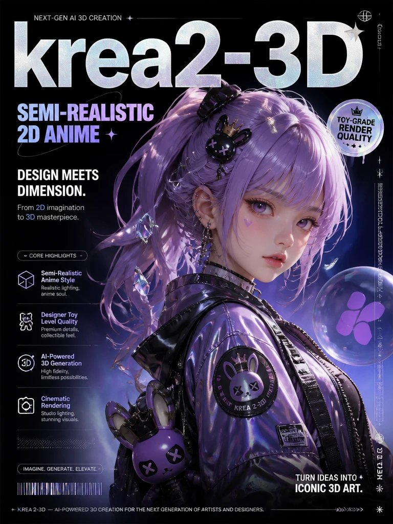 krea2-3D 半写实二次元 / 潮玩级渲染风 1