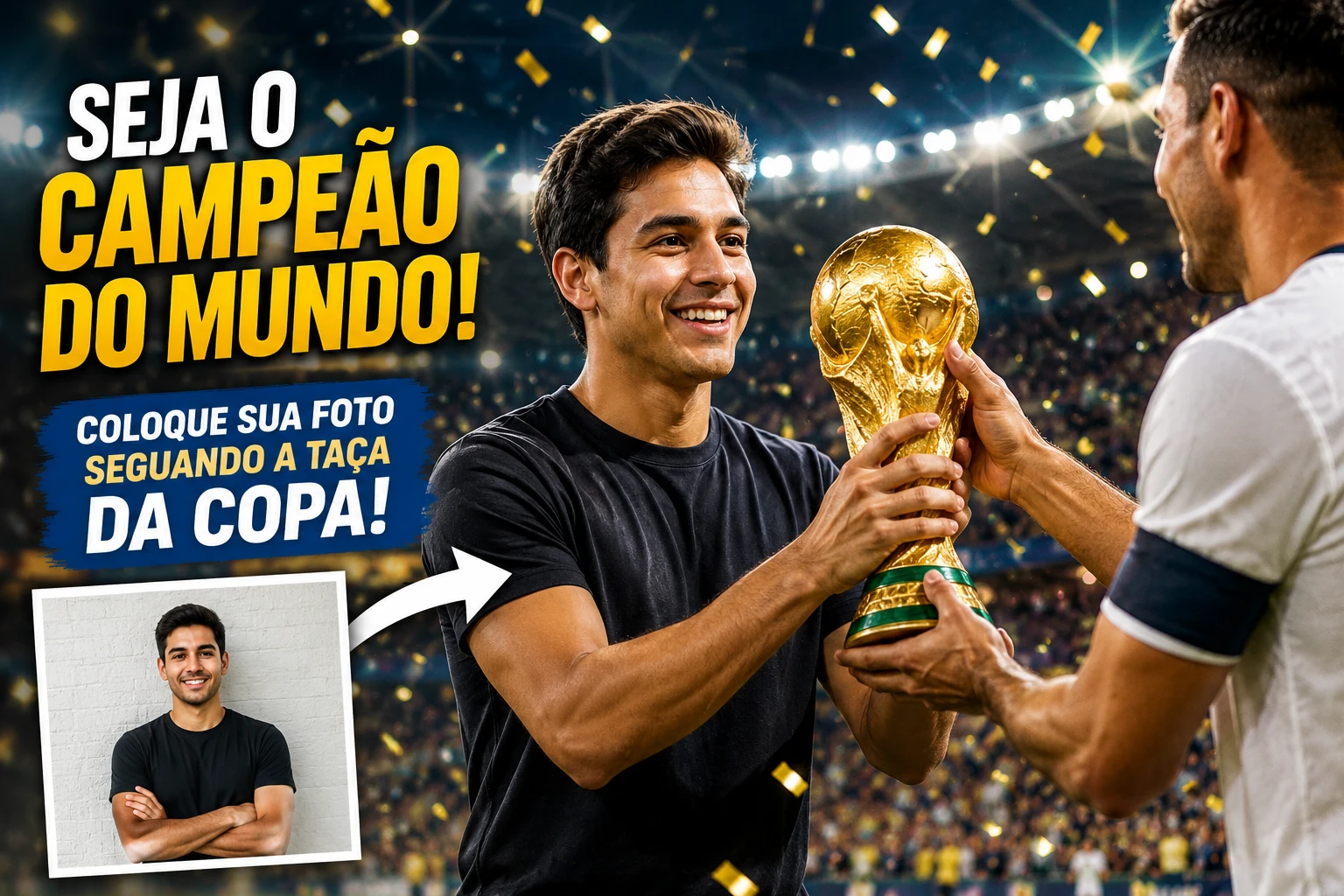 Campeão da Copa do Mundo - Transforme sua Foto em um Herói do Futebol ⚽🏆
