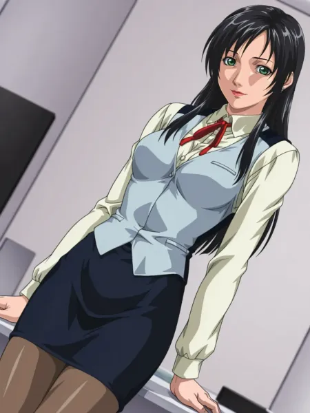 Long Hair Female Bank Clerk Mob - New Bible Black(Shin Baiburuburakku/新バイルブラック)/Bible Black: New Te V1