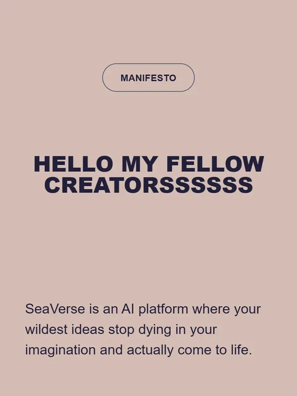 SeaVerse Official Manifesto