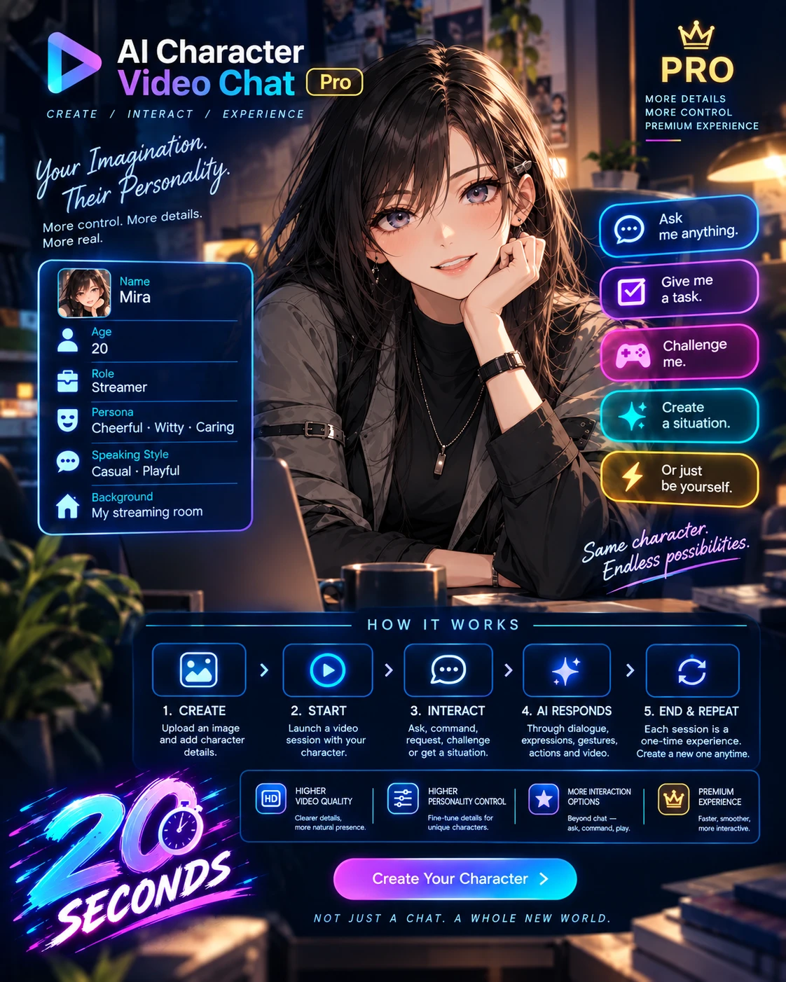 Ask Me Anything Pro: Custom character (20s)
