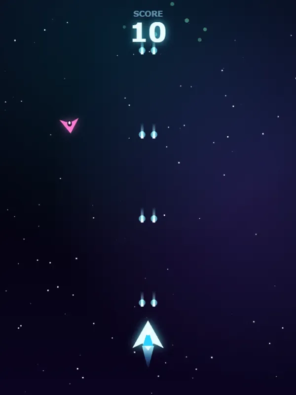 Player ship at bottom of scree