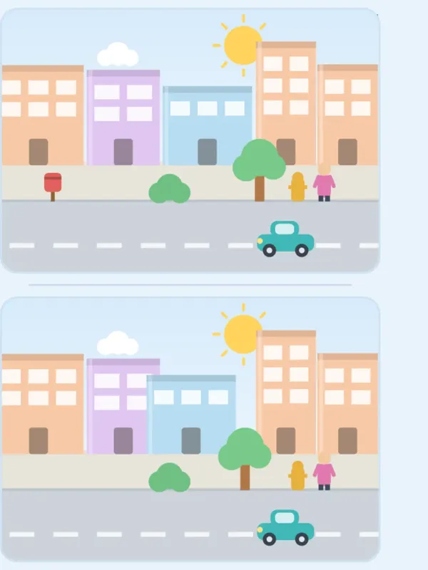 Two similar street scene pictu
