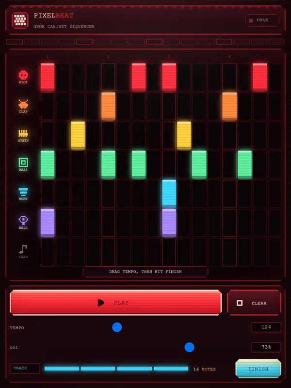PIXELBEAT — Neon Cabinet Sequencer